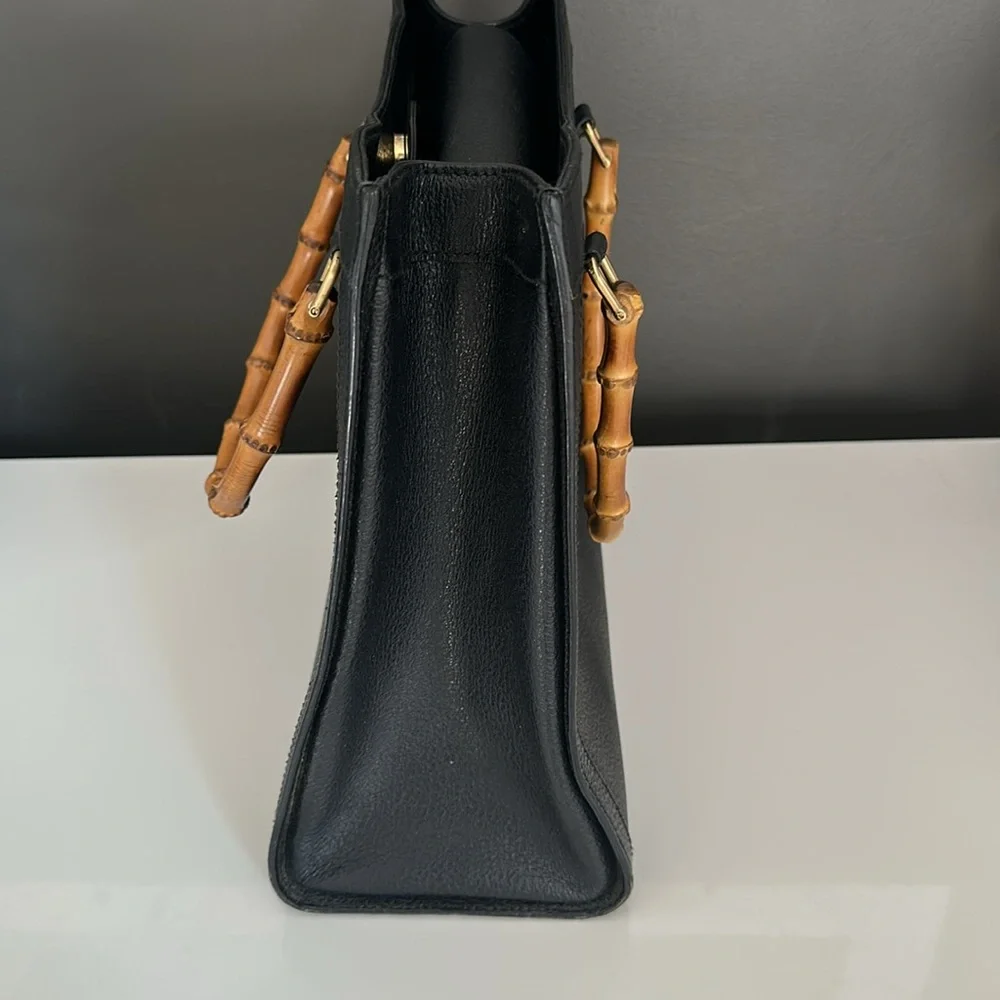 Gucci Black Tote with Bamboo Handles - Picture 4 of 13